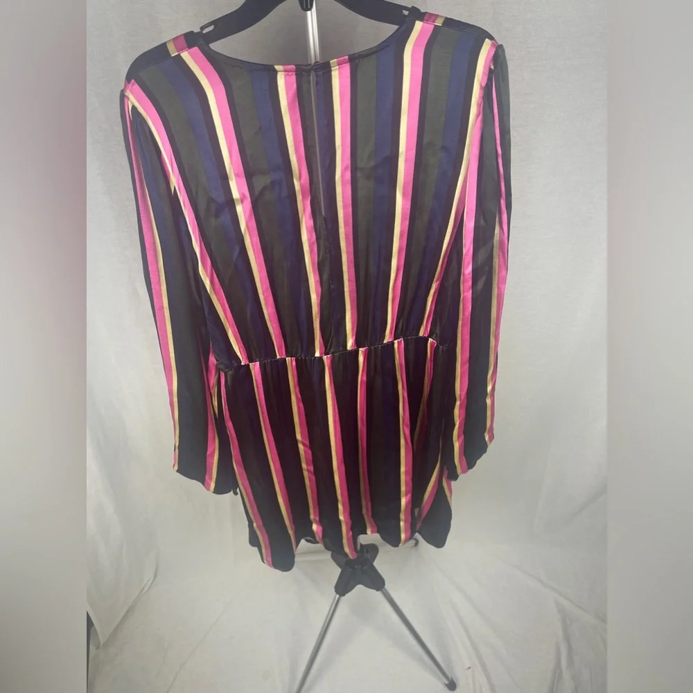 Top shop STRIPE PRINT MINI DRESS WITH TIE FRONT Size 8 (Medium) NWT - Picture 7 of 15